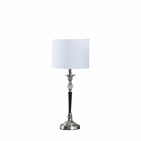 CLING 22.75 in. Albi Candlestick Crystal Accent Table Lamp, Black & Silver CL3116143